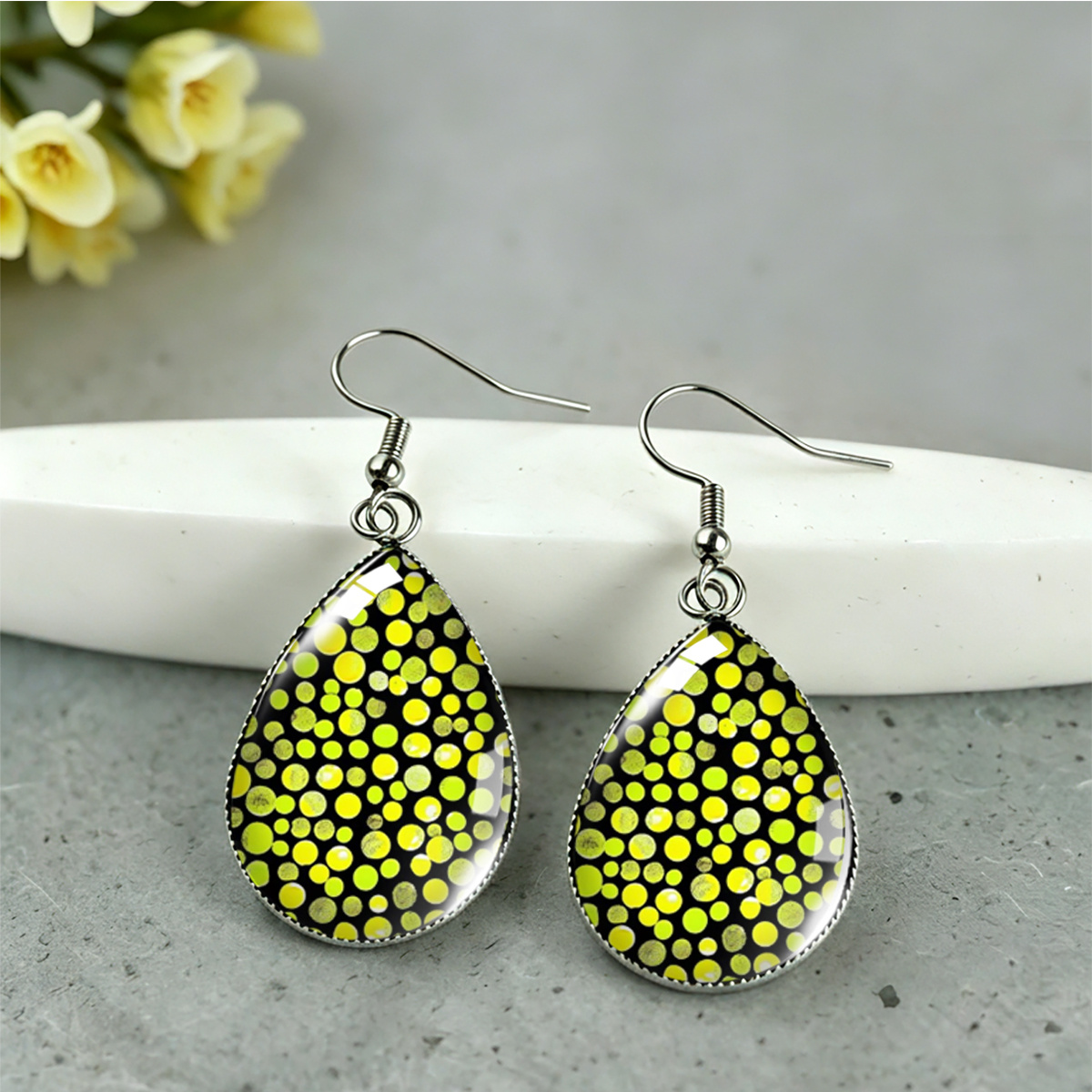 Gradient Polka Dot Teardrop Earrings for Men & Women